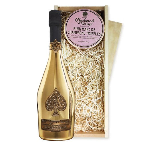 Armand de Brignac Brut Gold 75cl And Pink Marc de Charbonnel Chocolates Box